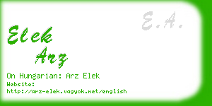 elek arz business card